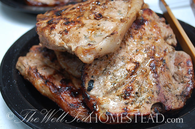 Grilled Pork Chops with Mushroom Sauce